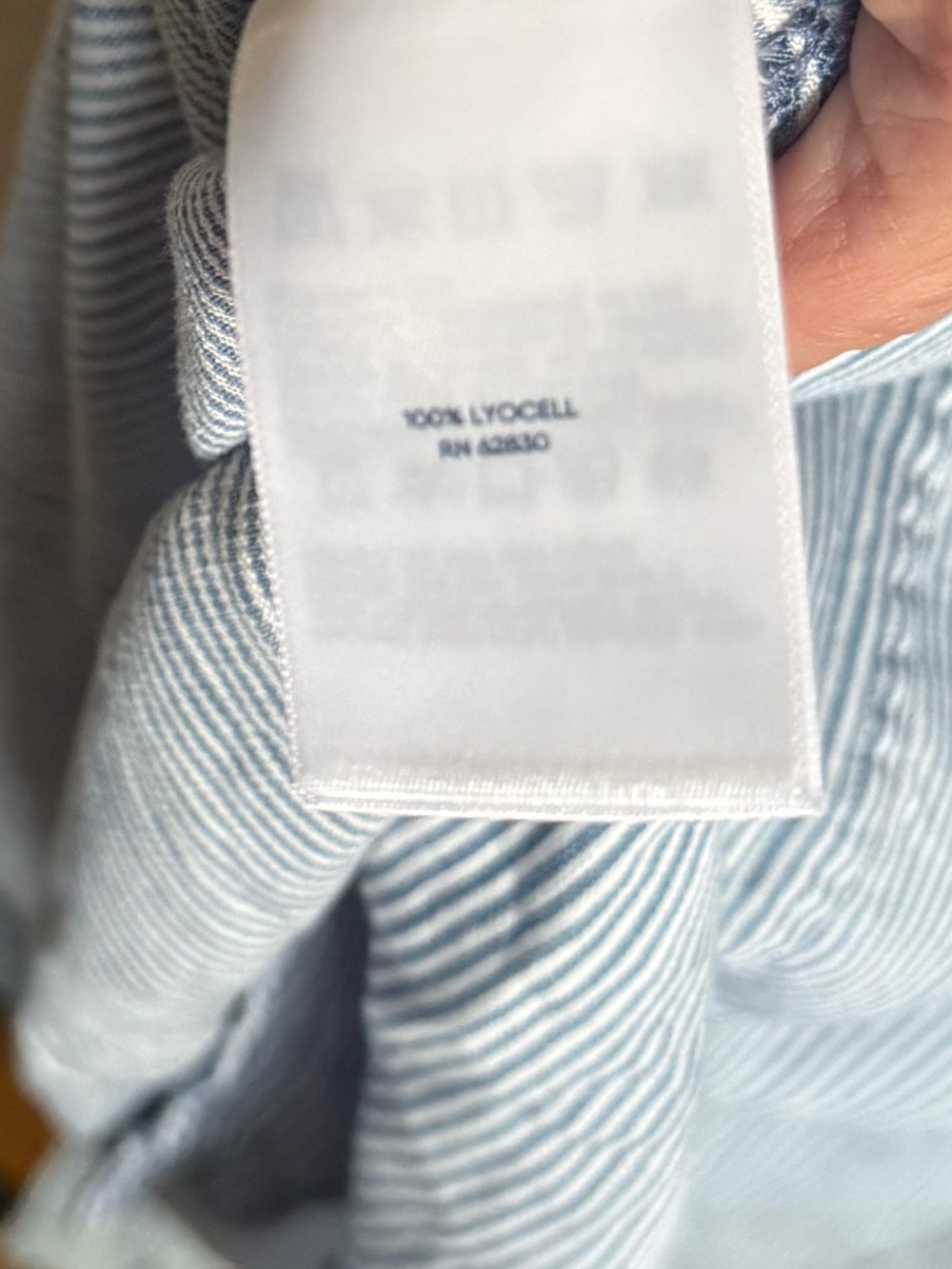 Lands' End Blue & White Pinstripe Shirt Midi Dress - Picture 7 of 8